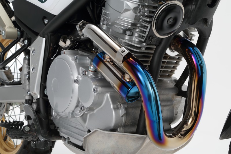 YAMAHAセロー250 BEAMS サブチャンバー付きチタン製パイプ BEAMS ビームス サブチャンバー付き フルチタンフロントパイプ