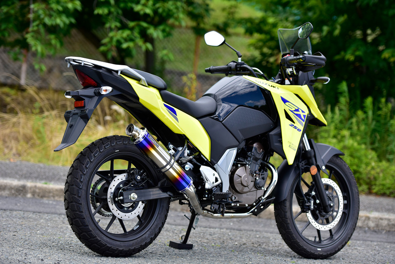 R-EVO ヒートチタン フルエキゾースト：Vストローム250SX：政府認証